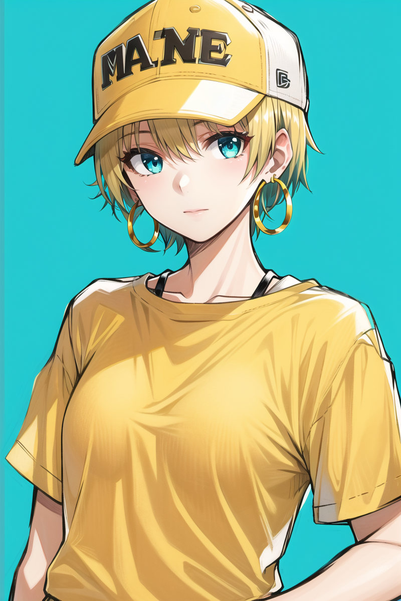 3978520609-206714233-saitou masatsugu, masterpiece, best quality, 1girl, aqua eyes, baseball cap, blonde hair, closed mouth, earrings, green backgrou.png